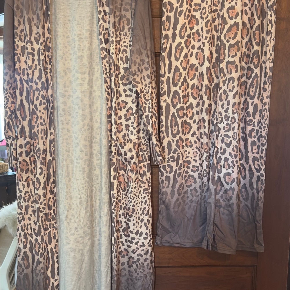Leopard Print Duster and Skirt Set